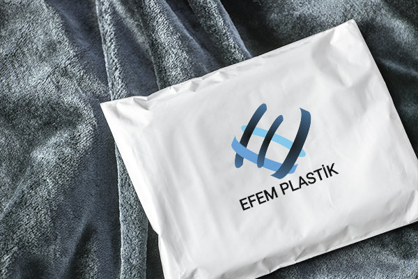 White plastic envelope packaging mockup